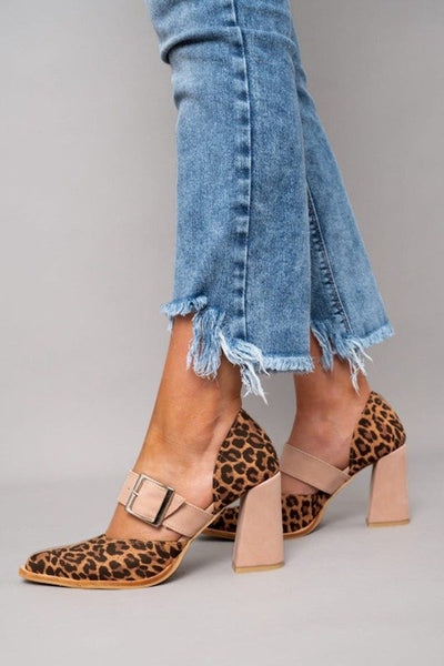 Selveta | Leo-Ankle strap Wildleder-Sandalen mit stabilem Absatz