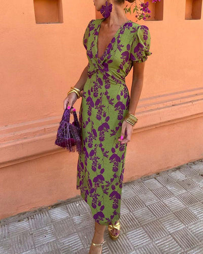 Elfriede® | Fantastisches V-Ausschnitt Midi Kleid