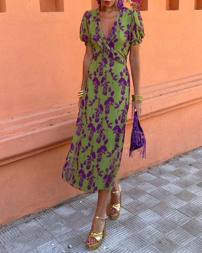 Elfriede® | Fantastisches V-Ausschnitt Midi Kleid
