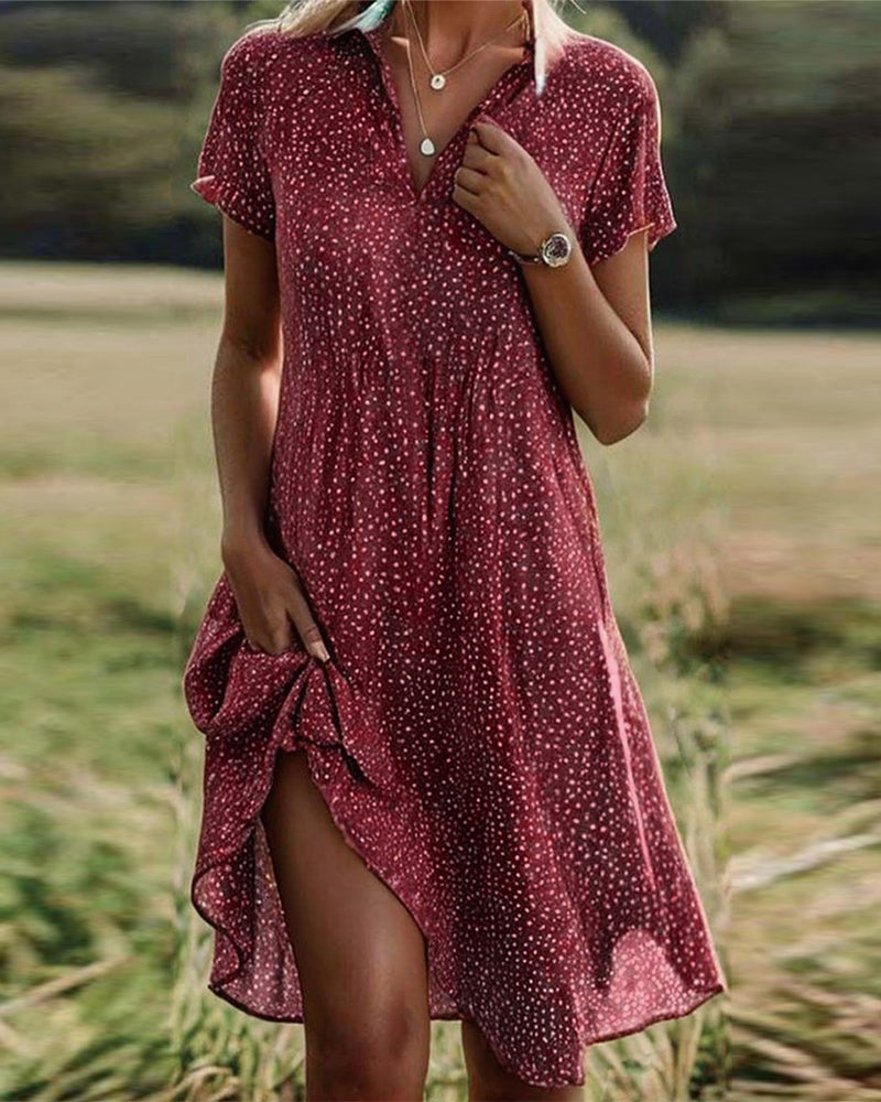 Angie - Leichtes Punktemuster Mini-Kleid und Rock