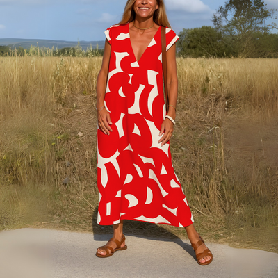 Winsemius™ | Fließendes Kleid mit V-Ausschnitt