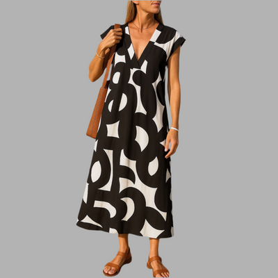 Emanuela® | Luftiges Kleid mit V-Ausschnitt