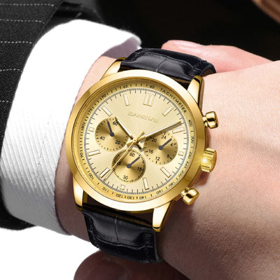Alfred® | Militär Sport Casual Leder Quarz Uhr