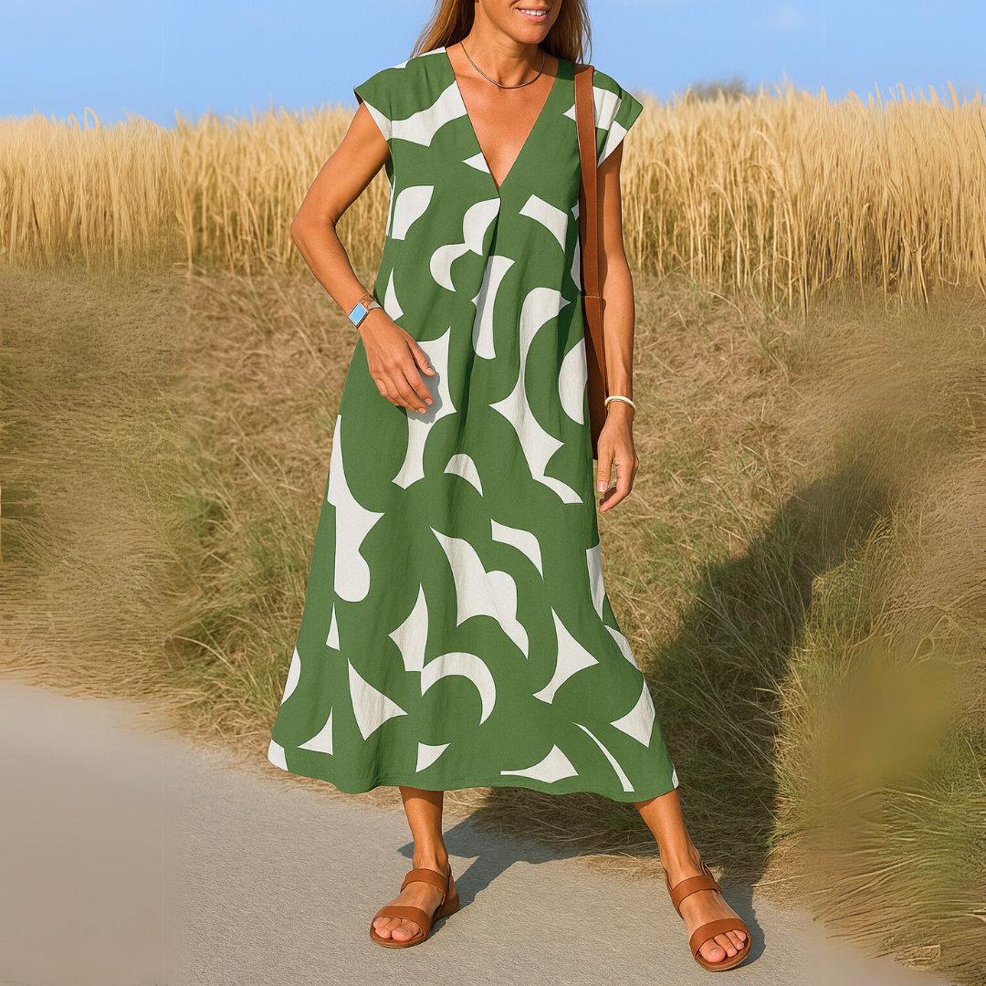 Winsemius™ | Fließendes Kleid mit V-Ausschnitt