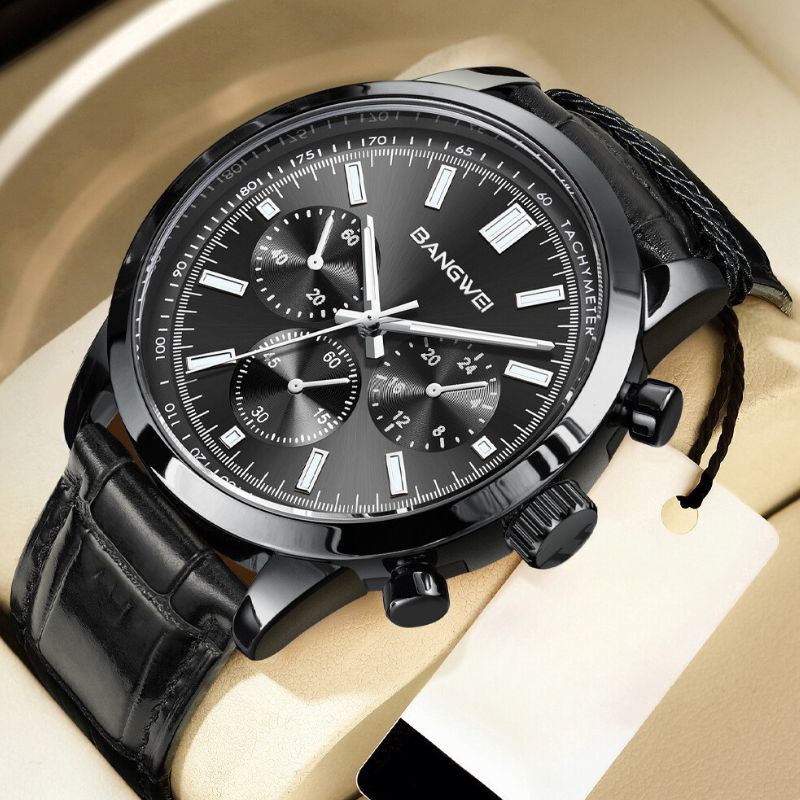 Alfred® | Militär Sport Casual Leder Quarz Uhr