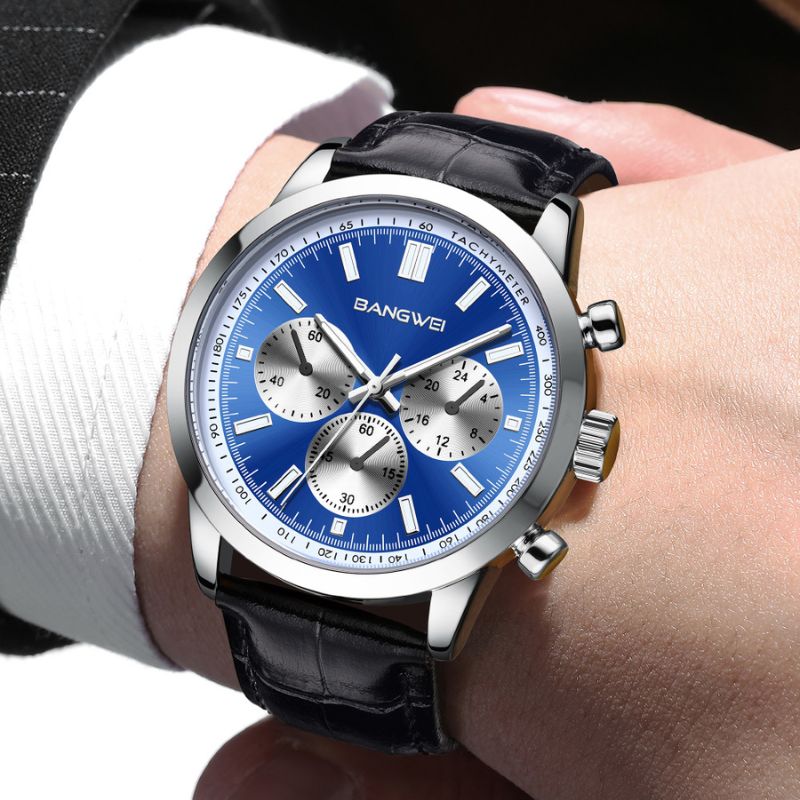Alfred® | Militär Sport Casual Leder Quarz Uhr