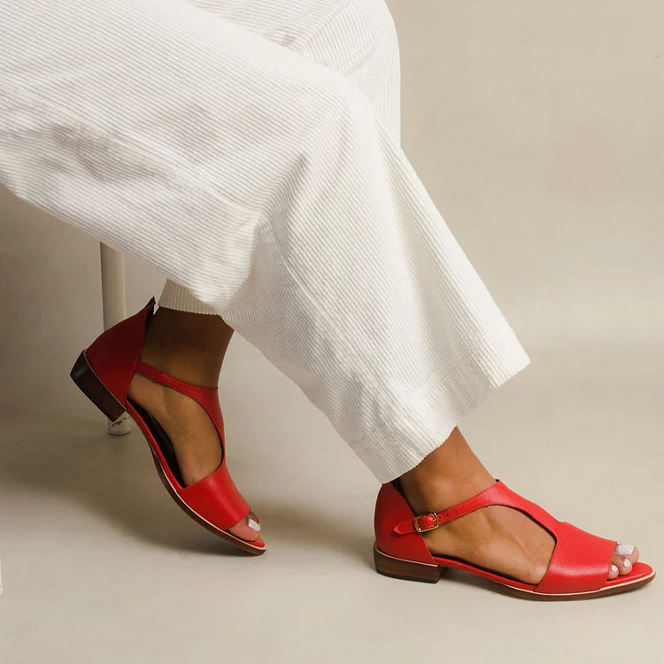 Stefanie® | Elegante flache Sandalen mit Riemen für einen raffinierten Look
