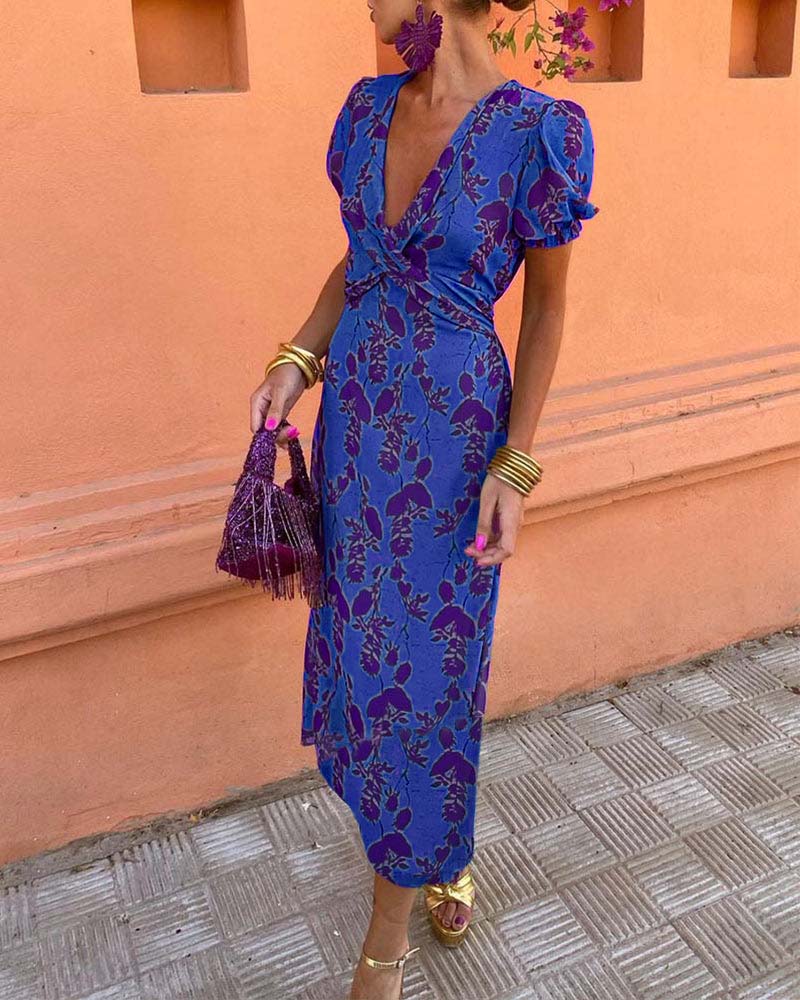 Elfriede® | Fantastisches V-Ausschnitt Midi Kleid