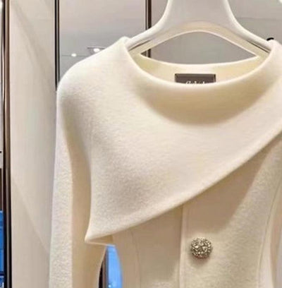 Alessandra® | Bequemer Weißer Pullover mit langen Ärmeln