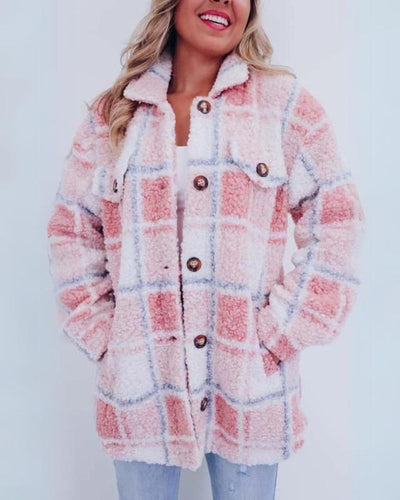 Cornelia® | Karierte Fleecejacke