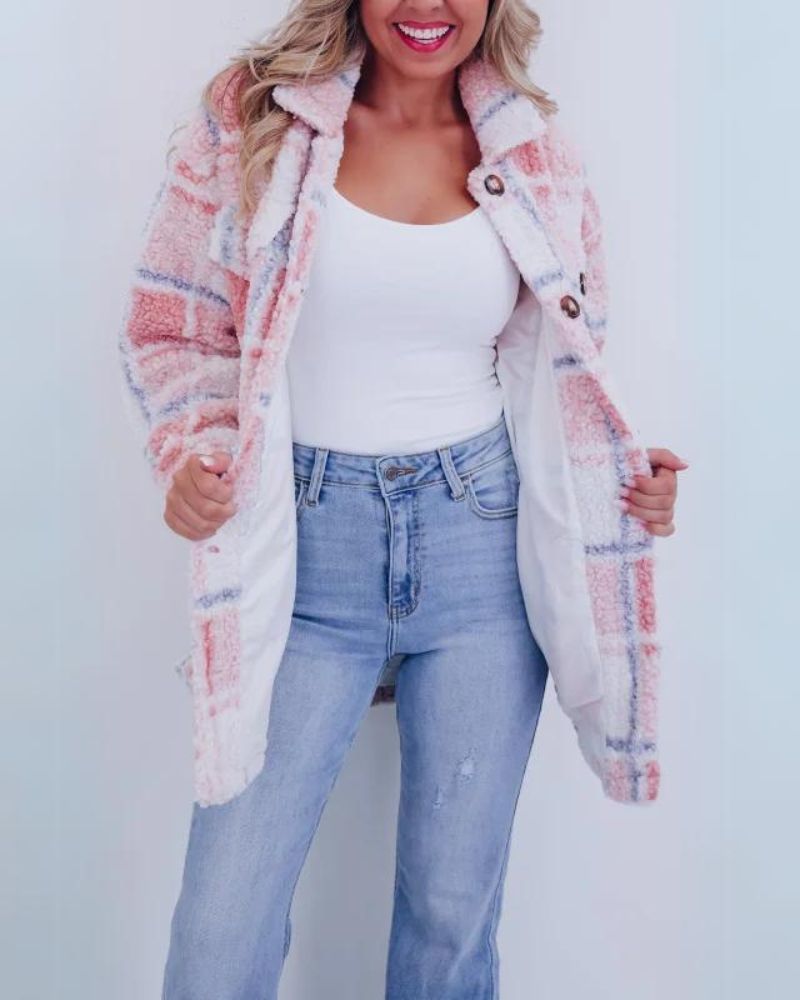 Cornelia® | Karierte Fleecejacke