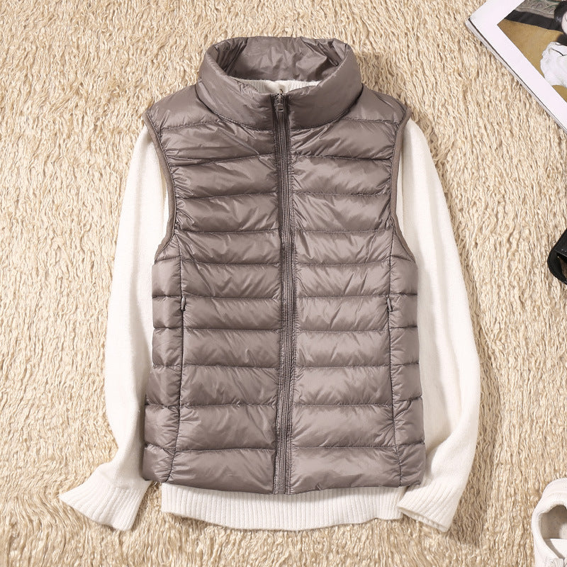 Sibylle® | Neue Winterweste mit weißen Entenfedern