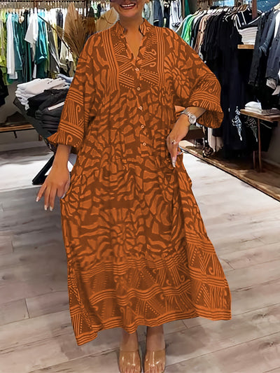 Florence - Kleid mit V-Ausschnitt und Druck