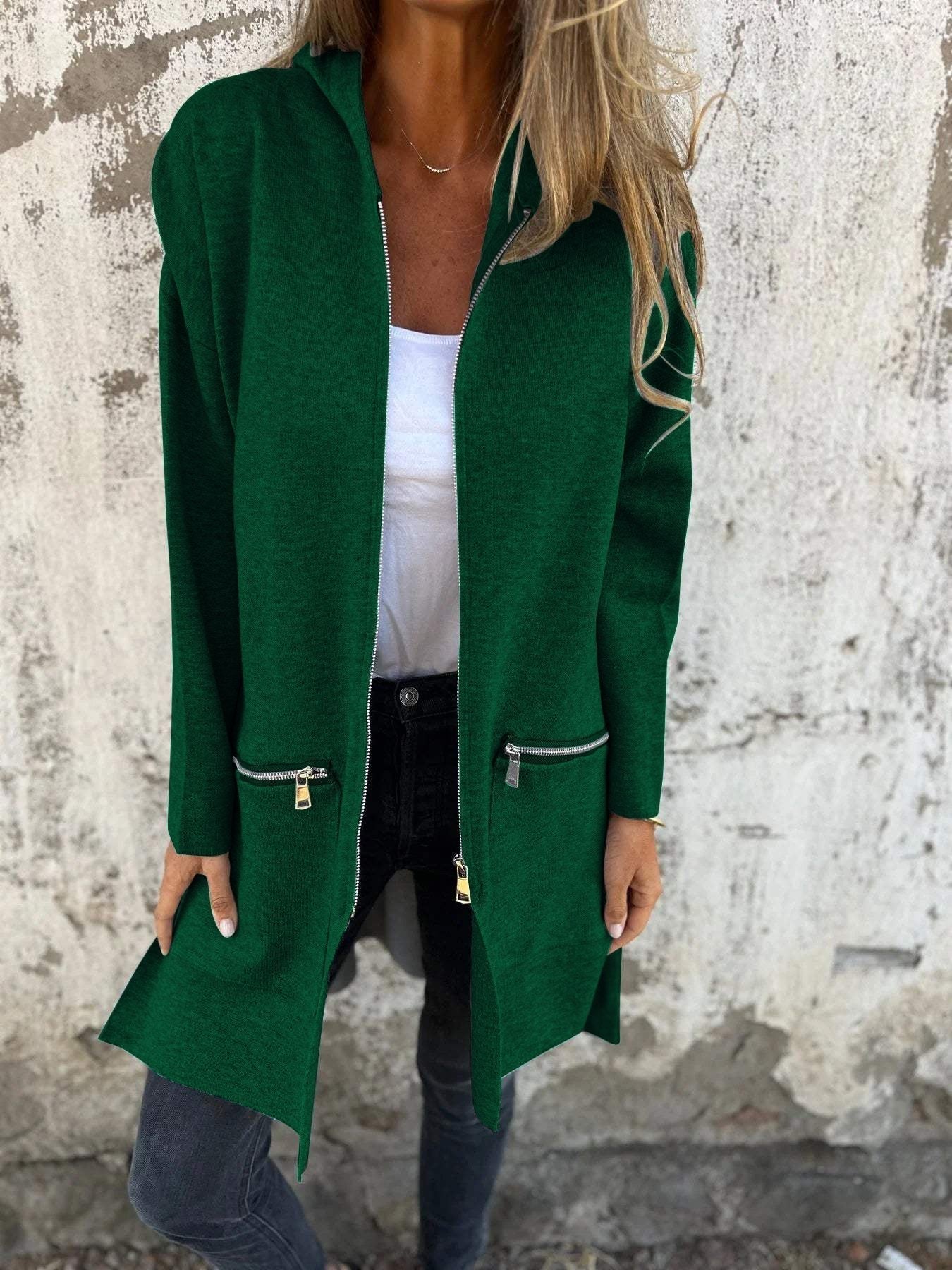 Lena® | Langärmliger Cardigan mit Reißverschluss