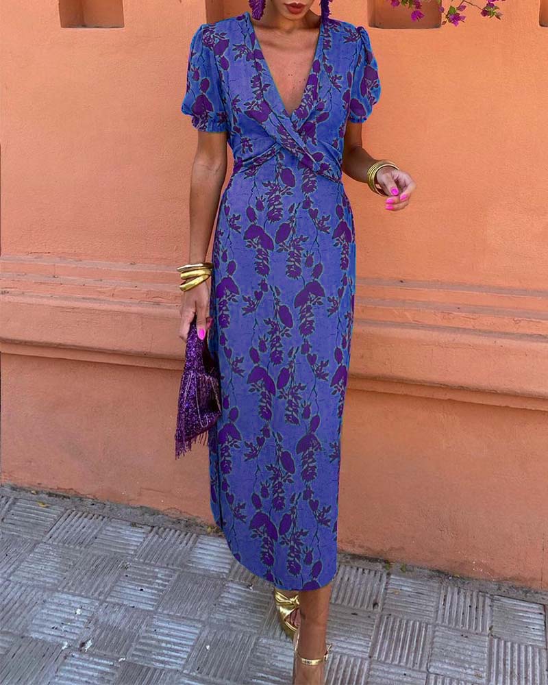 Elfriede® | Fantastisches V-Ausschnitt Midi Kleid