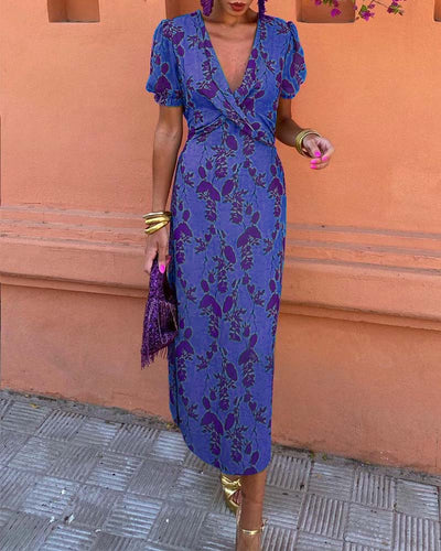 Elfriede® | Fantastisches V-Ausschnitt Midi Kleid