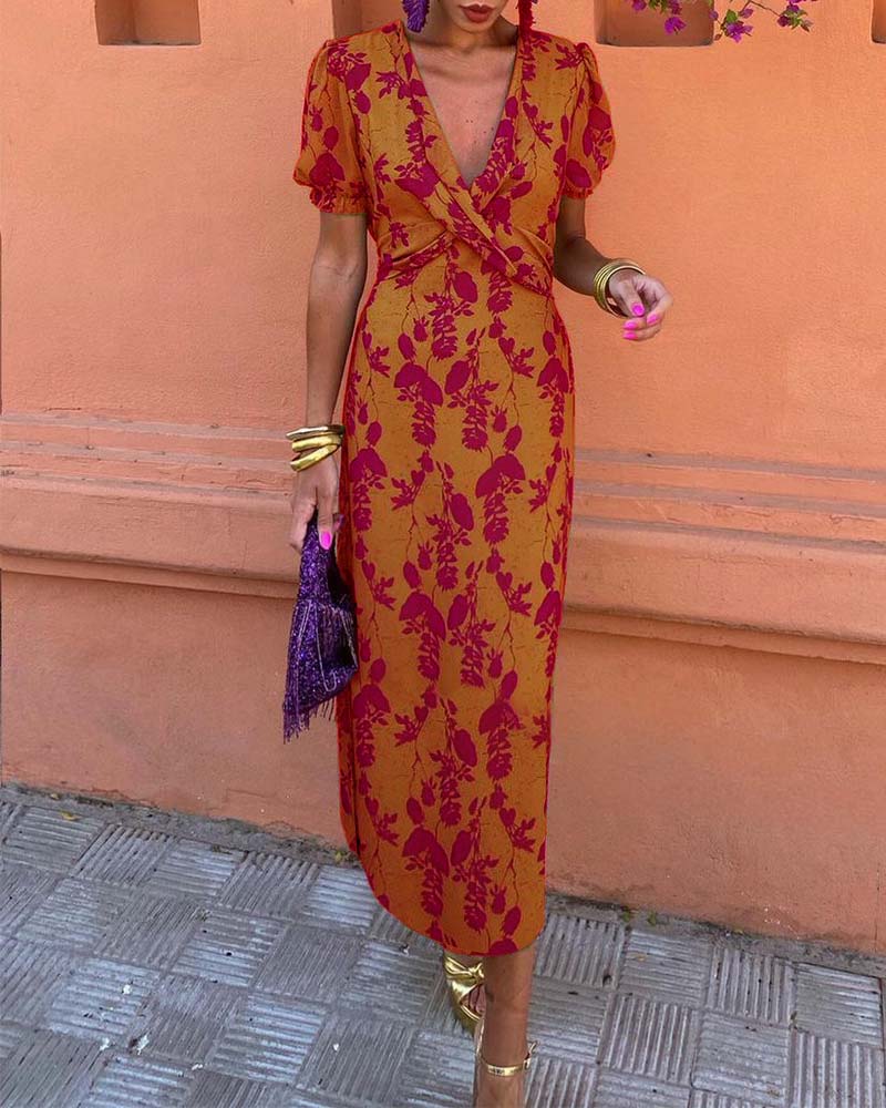 Elfriede® | Fantastisches V-Ausschnitt Midi Kleid