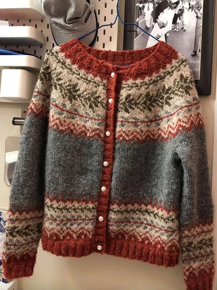 Leonie® | Jacquard-Pullover mit Knöpfen