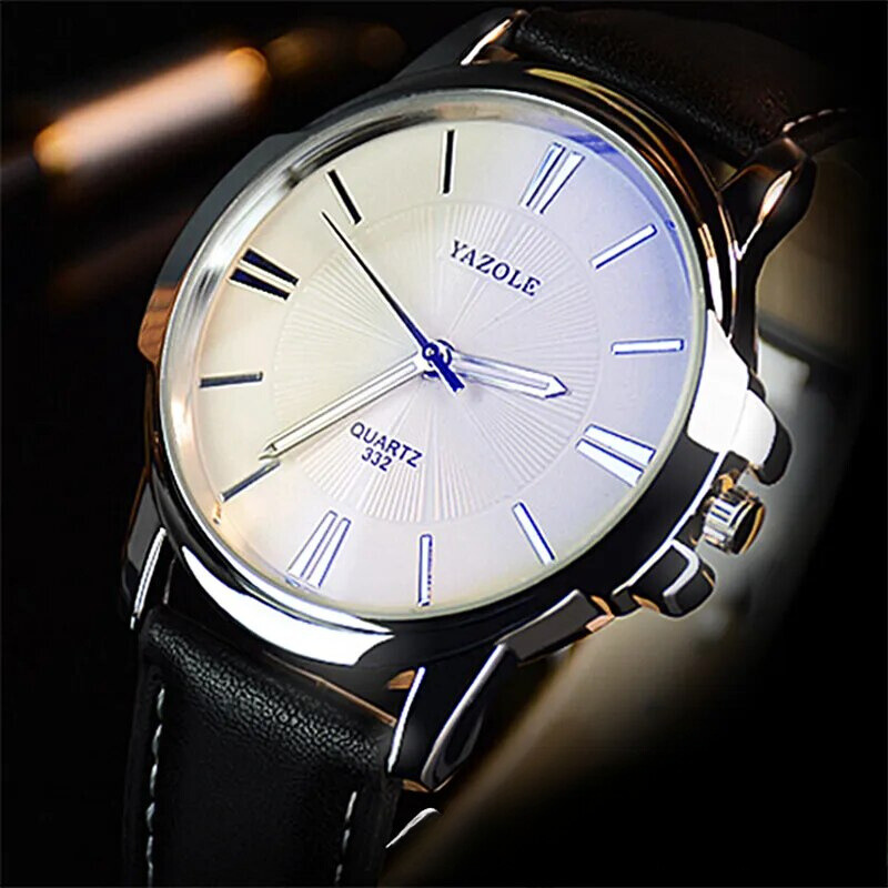 Arno® | Luxuriöse Blaues Glas Lederuhr™