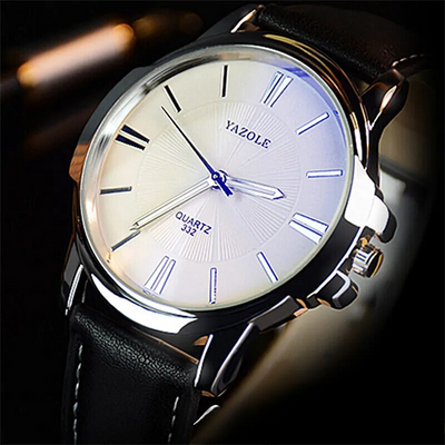 Arno® | Luxuriöse Blaues Glas Lederuhr™