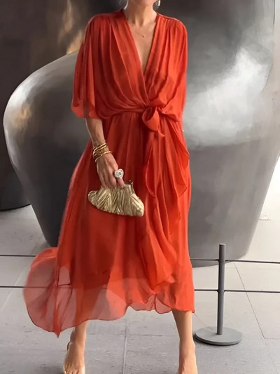Bernadette® | Zeitlose Wickel Midi Kleid