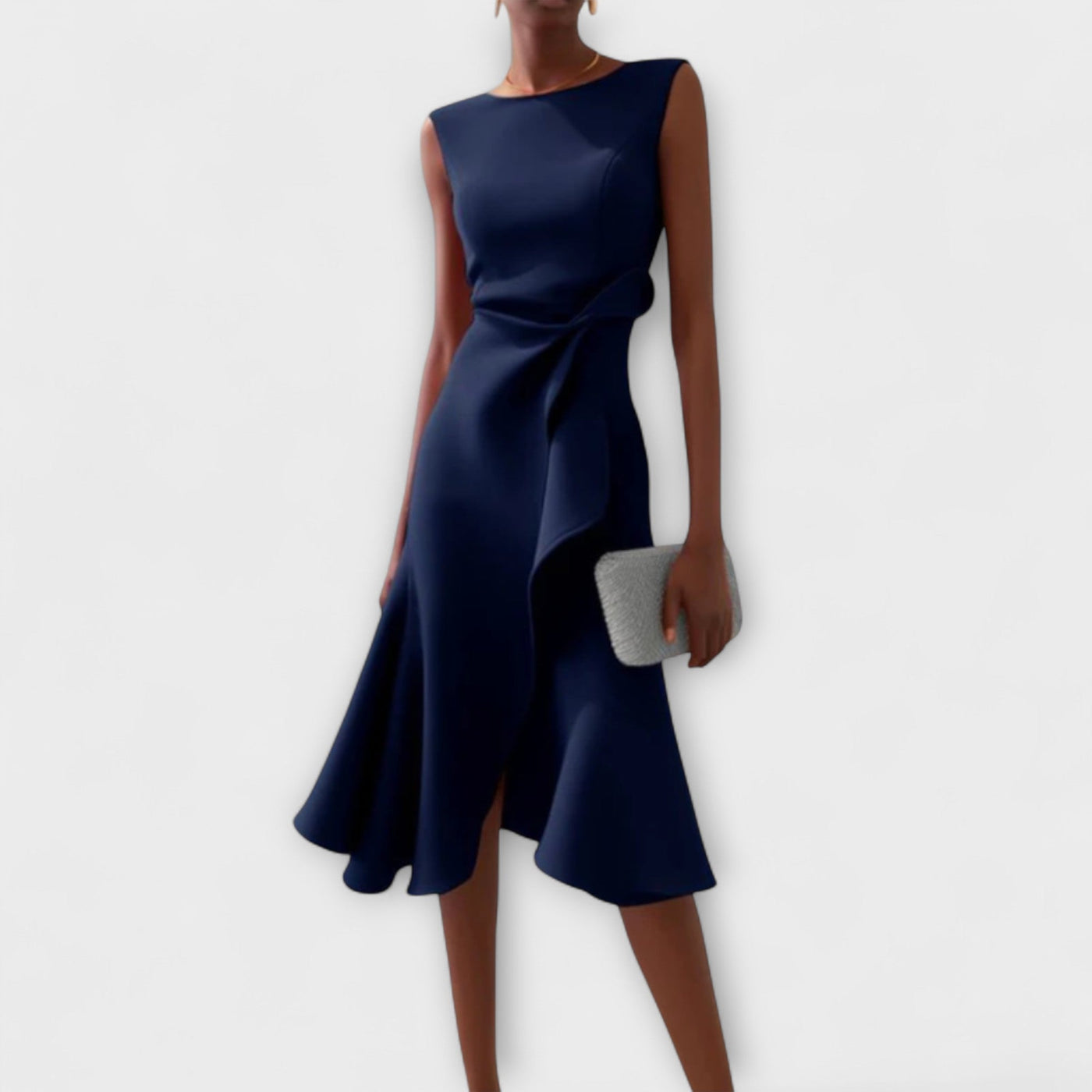 Cornelia™ | Geplisste Asymmetrische Midikleid