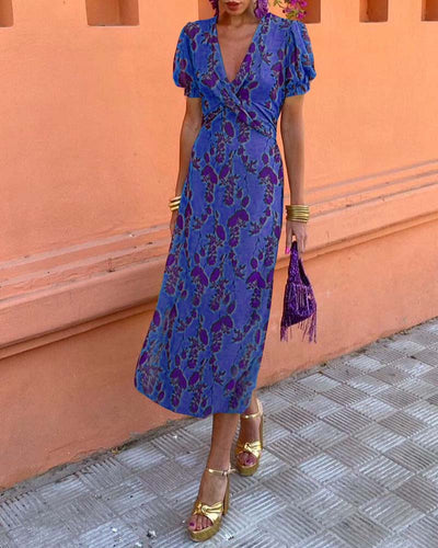 Elfriede® | Fantastisches V-Ausschnitt Midi Kleid