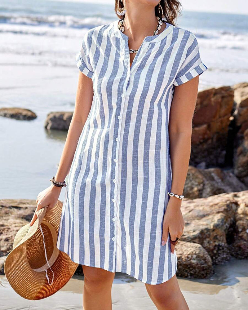 Mary – Klassisches gestreiftes Knopfdress