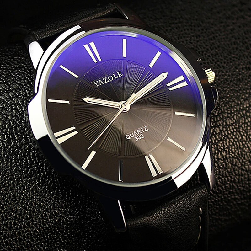 Arno® | Luxuriöse Blaues Glas Lederuhr™