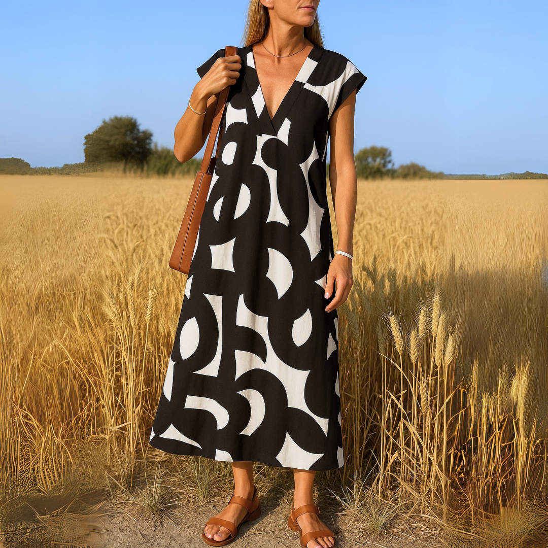 Winsemius™ | Fließendes Kleid mit V-Ausschnitt