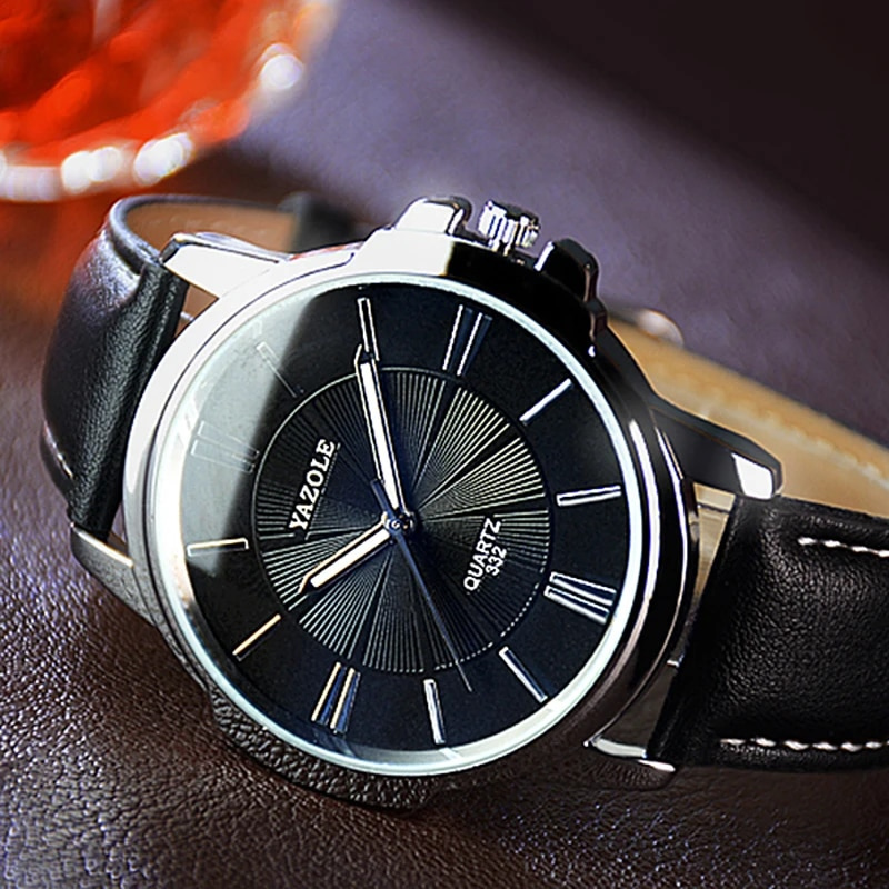 Arno® | Luxuriöse Blaues Glas Lederuhr™