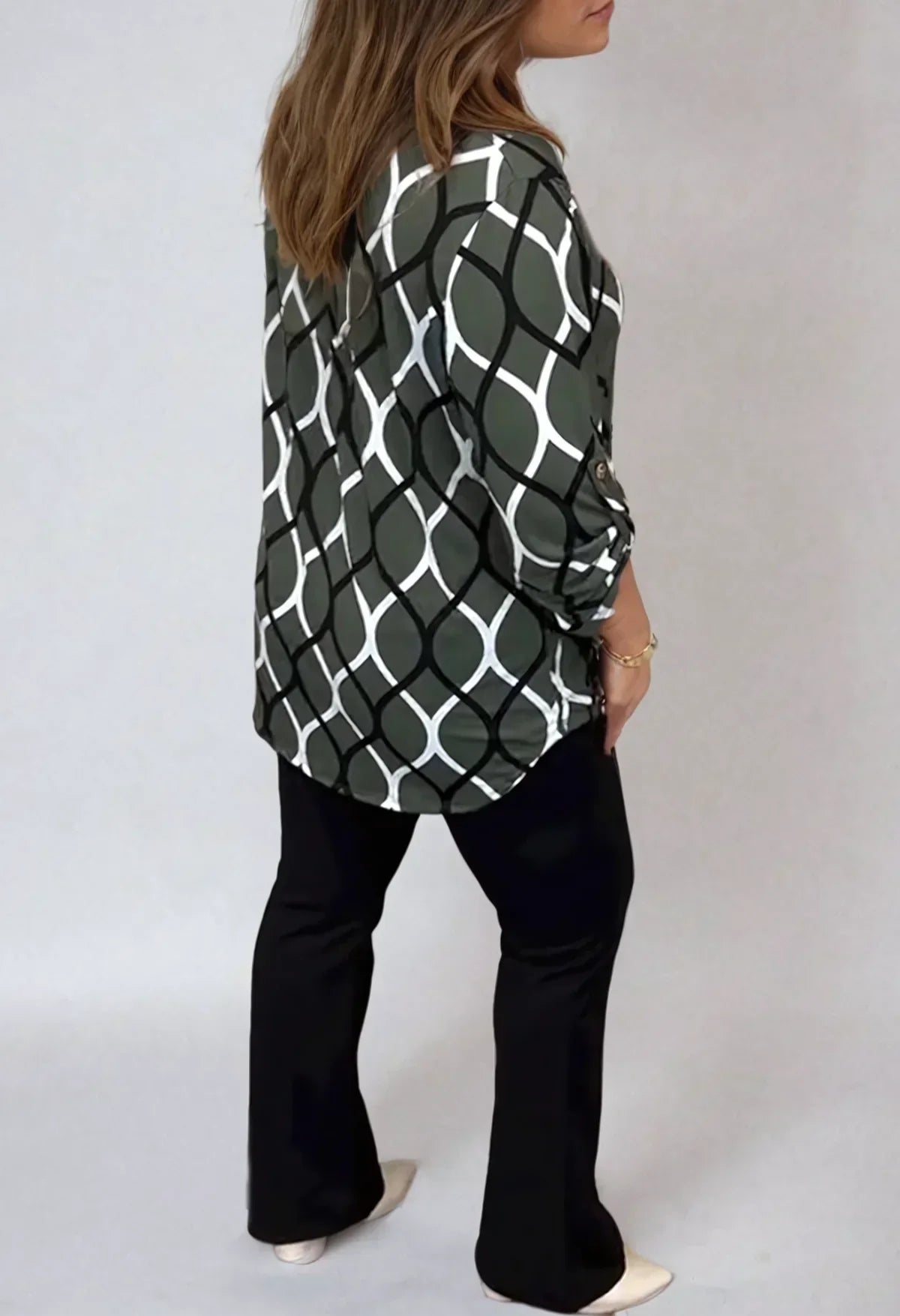 Wendy - Elegantes Abstrakt-Shirt mit langen Ärmeln