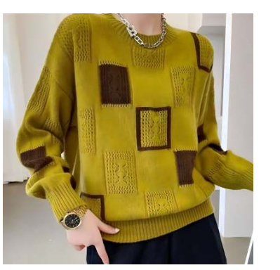 Helene® | Geometrischer Gemütlicher Blockpullover