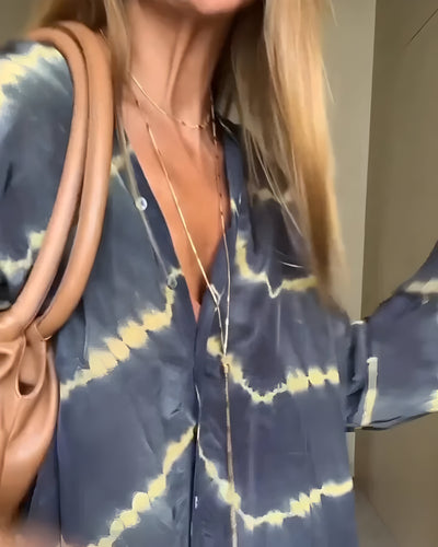 Sophie - Boho Fließendes Gestreiftes Maxikleid