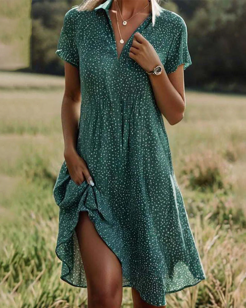 Angie - Leichtes Punktemuster Mini-Kleid und Rock