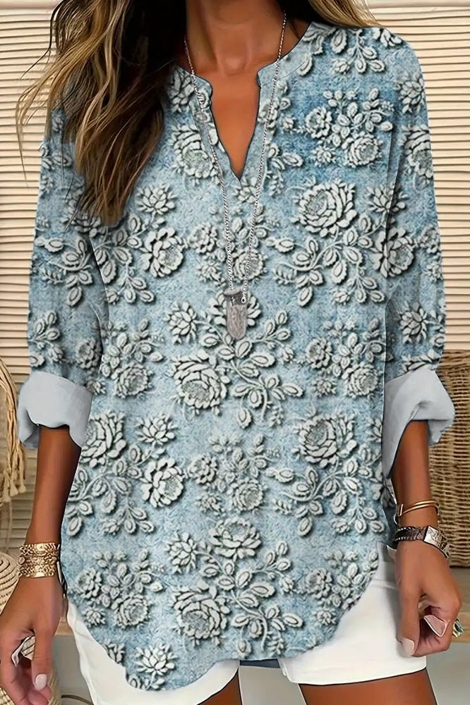 Rina® | Bluse Blue Dusk Bloom