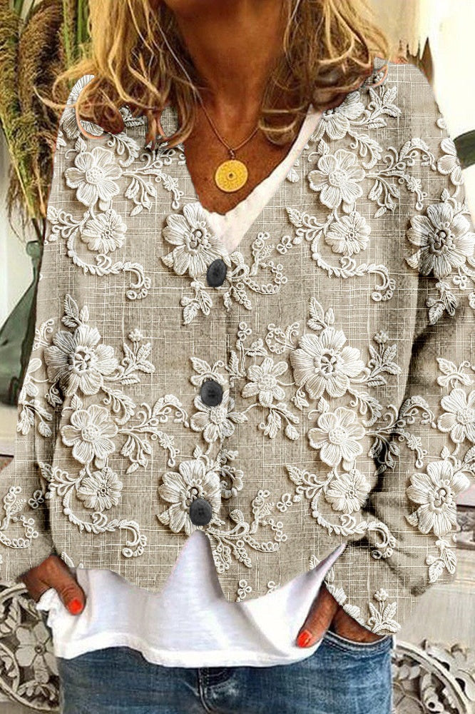 Lina® | Cardigan mit Blütenfaden