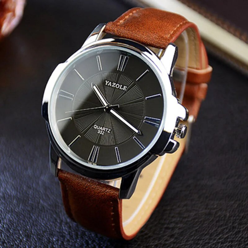 Arno® | Luxuriöse Blaues Glas Lederuhr™