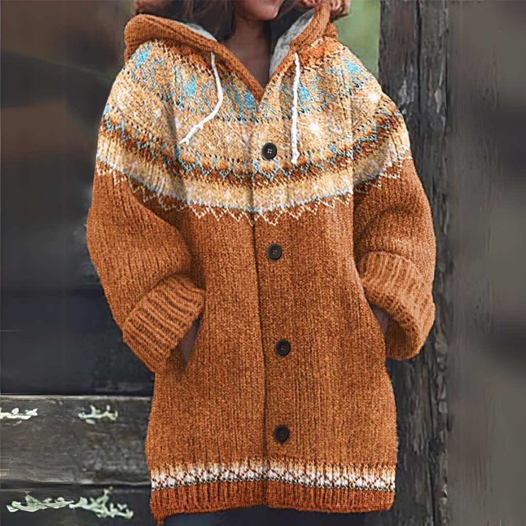 Oaky - Waldholz-Themen-Cardigan
