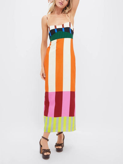 Harper - Bunt gestreiftes Maxikleid