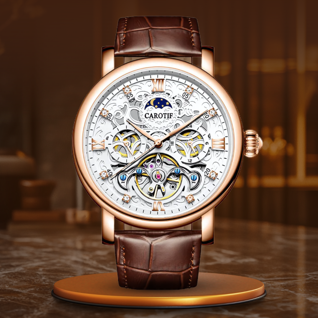 GERALD® MECHANISCHE AUTOMATIK-ARMBANDUHR AUS LERNCHE