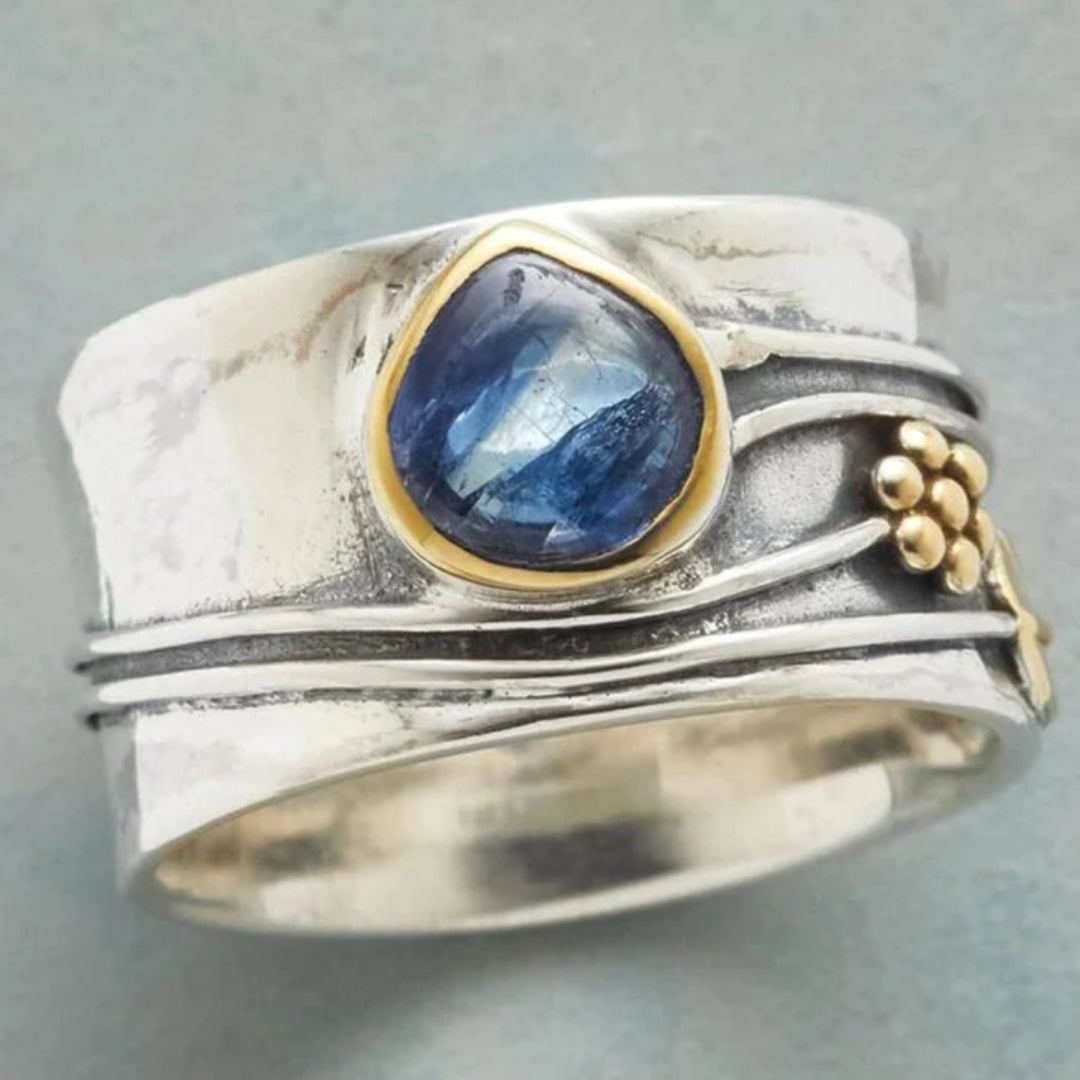 Vivienne® | Vintage Ring mit blauem Stein