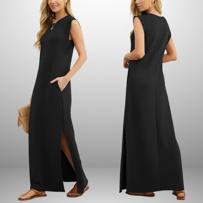 Nicole – Langes fließendes knitterfreies Kleid