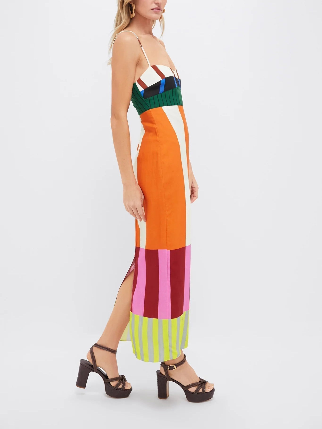 Harper - Bunt gestreiftes Maxikleid