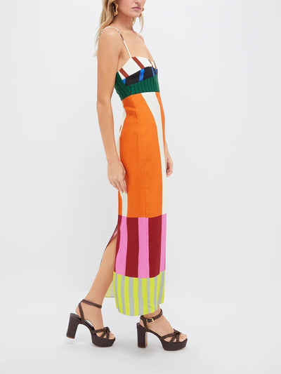 Harper - Bunt gestreiftes Maxikleid