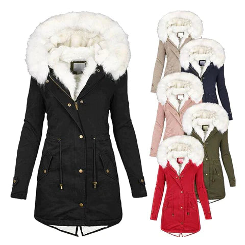 Theresa® | Wintermantel mit Futter aus Kunstfell