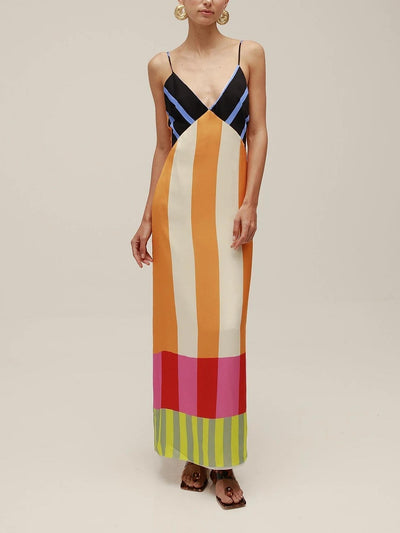Harper - Bunt gestreiftes Maxikleid