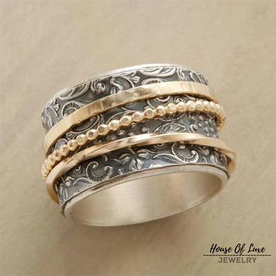 Xenia® | Radiance - Vintage Gold & Silber Ring