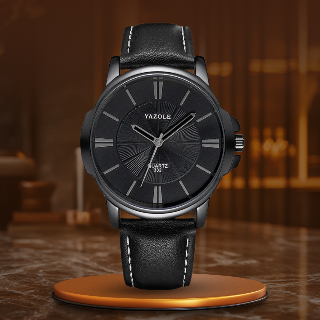 Arno® | Luxuriöse Blaues Glas Lederuhr™