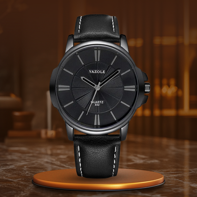 Arno® | Luxuriöse Blaues Glas Lederuhr™
